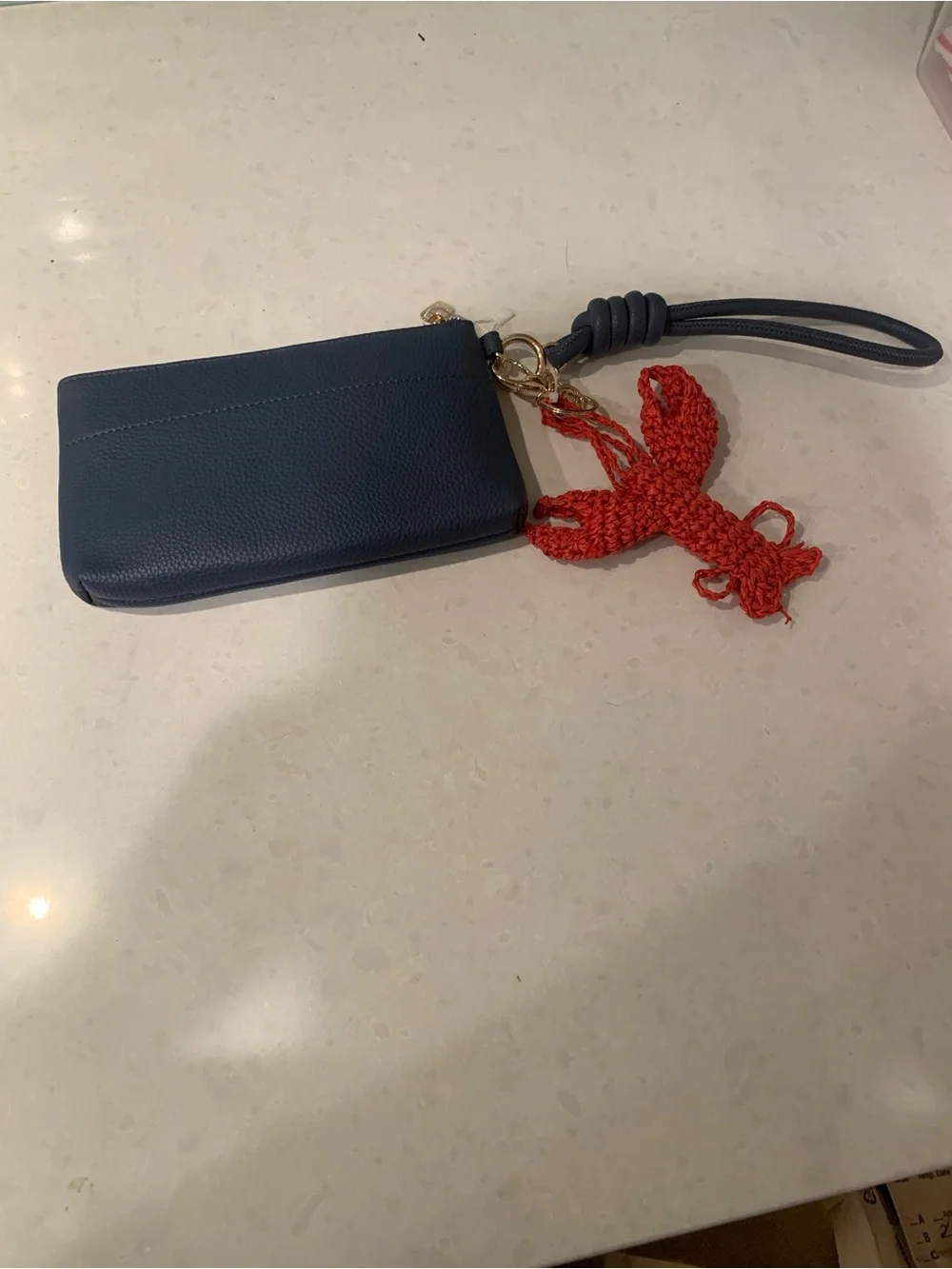 Nanette Lepore Navy Knot Wristlet Zipper with Red Lobster Charm NWT ret $48